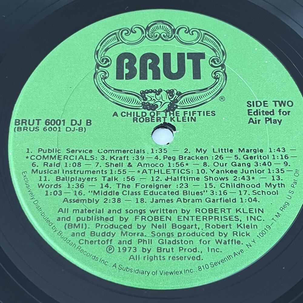 Robert Klein Child of the 50s LP 1973 Brut 6001DJ Rare Edited Radio Station Copy - Picture 7 of 12